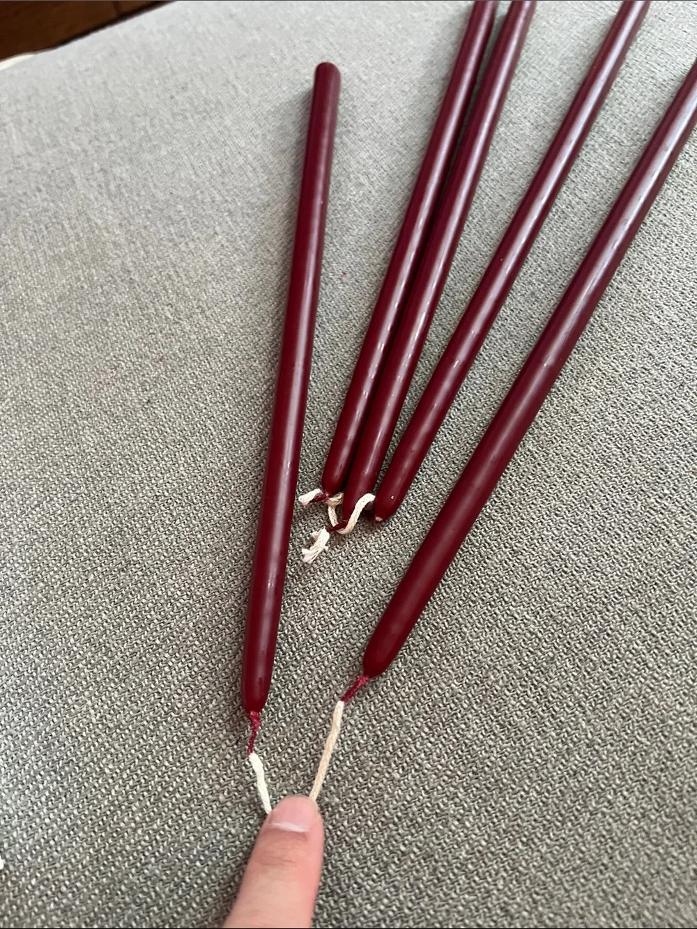 Anthropologie Burgundy Mini Taper Candles - Deep Wine Set 5 of 12